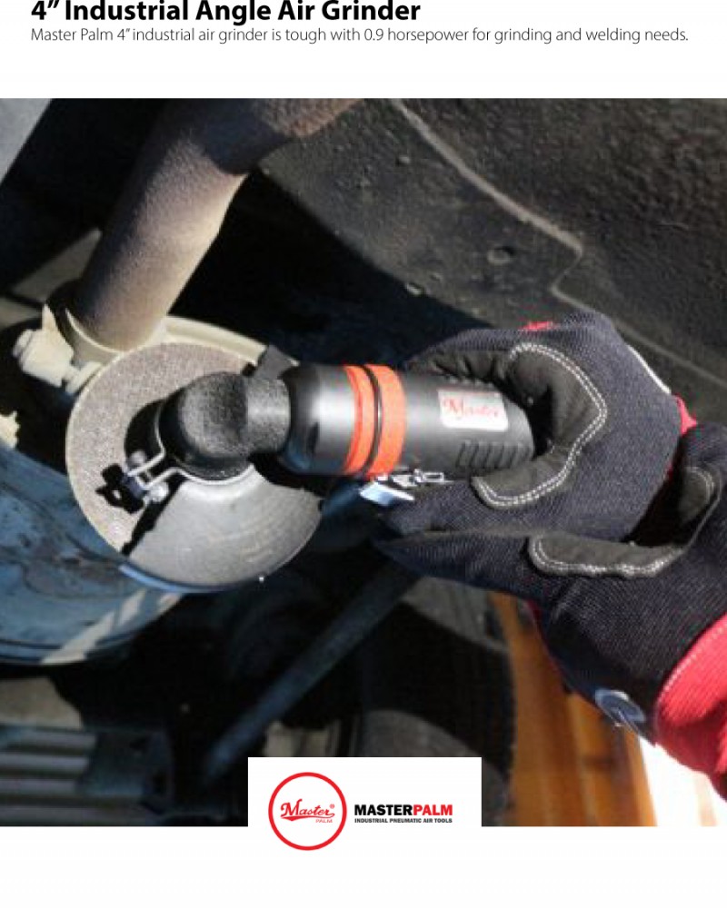 4"  Industrial Low Profile Right Angle Mini Air Grinder Set, 11000 Rpm, 0.9 HP