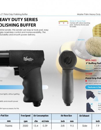 3 inch Non-reversible Orbital Polisher and Sander Set - 3500 Rpm