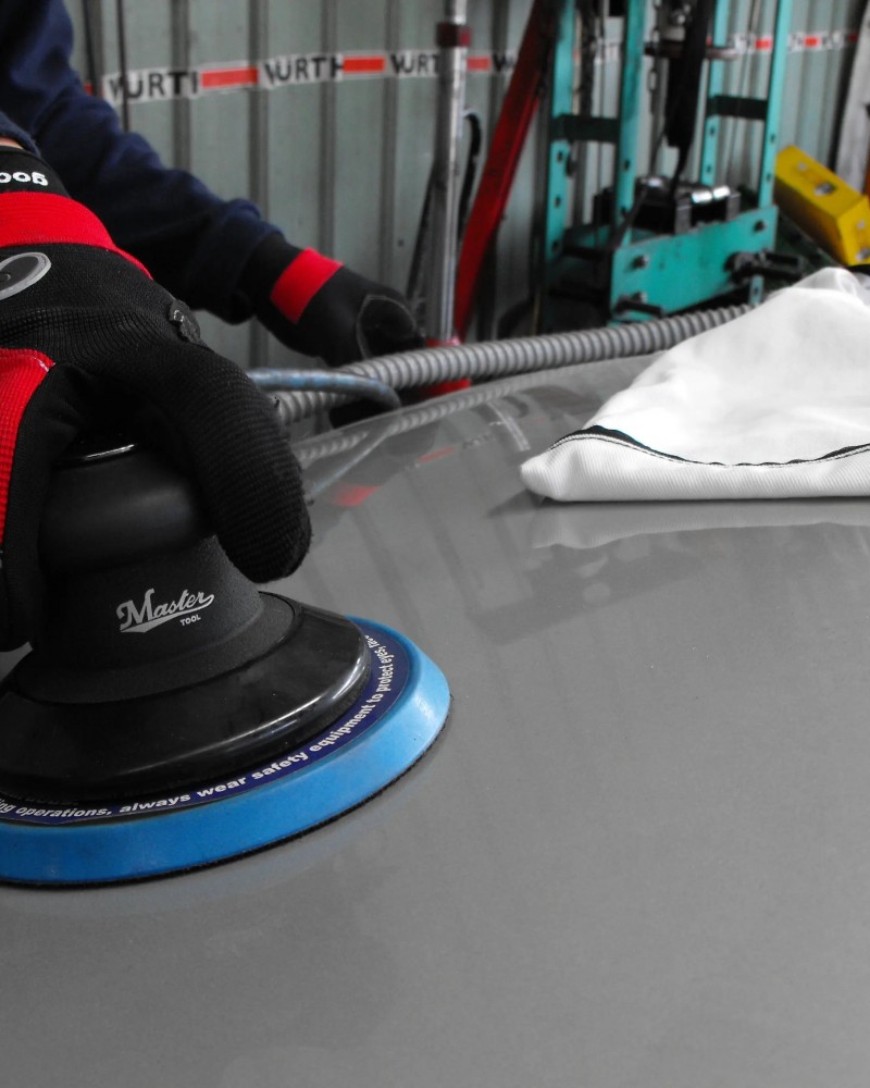 6"  Heavy Duty Dual Action Orbital Palm Air Sander With Self Dust Collect Sack, 1.2hp, 11000 Rpm