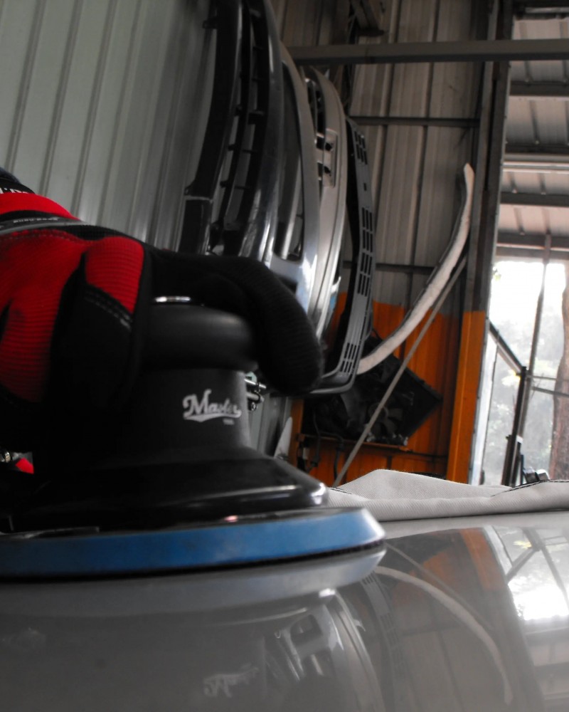 6"  Heavy Duty Dual Action Orbital Palm Air Sander With Self Dust Collect Sack, 1.2hp, 11000 Rpm