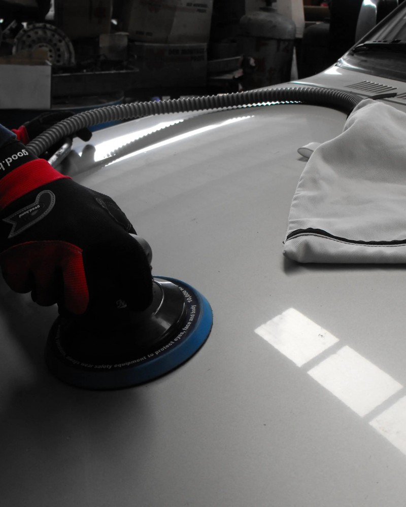 6"  Heavy Duty Dual Action Orbital Palm Air Sander With Self Dust Collect Sack, 1.2hp, 11000 Rpm