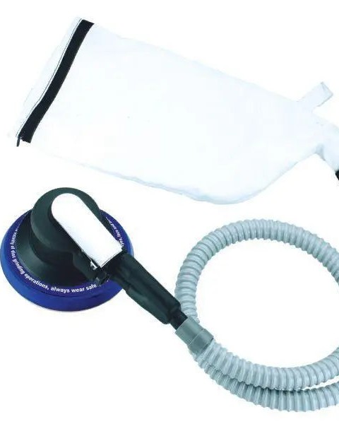6"  Heavy Duty Dual Action Orbital Palm Air Sander With Self Dust Collect Sack, 1.2hp, 11000 Rpm