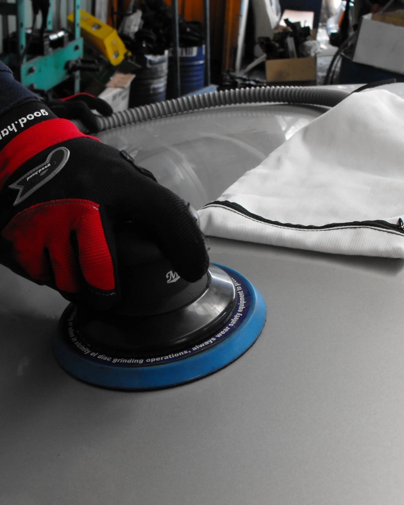 6"  Heavy Duty Dual Action Orbital Palm Air Sander With Self Dust Collect Sack, 1.2hp, 11000 Rpm