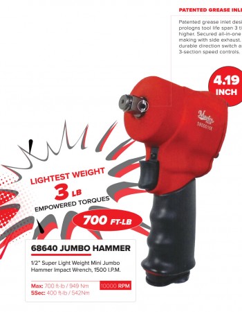 Master Palm 1/2" Ultra Compact Small Air Impact Wrench - 700 Ft/lb - 949 Nm
