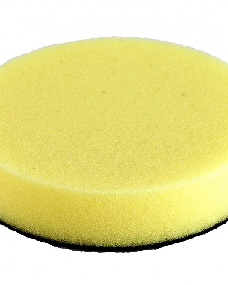 Hook and Loop Yellow Flat Foam Pad Buffer Sponge - Set of 3 - Air Polisher Accessory, 6 inch