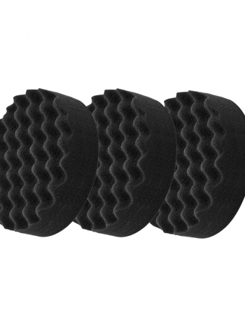 Hook and Loop Soft Black Waffle Foam Pad Buffer Sponge - Set of 3 Pieces - Air Polisher Accessory, 2 inch