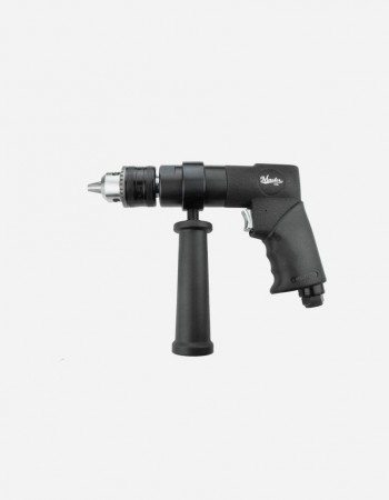 Heavy Duty 1/2" Keyed Pistol Grip Air Drill, 500 Rpm, Side Handle