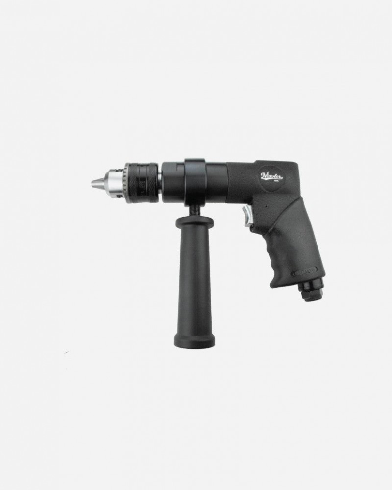 Heavy Duty 1/2" Keyed Pistol Grip Air Drill, 500 Rpm, Side Handle