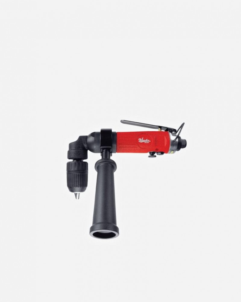 MPT-28490K Industrial 1/2"  Right Angle Air Drill, Jacobs Quick Change Chuck With Side Handle, Low Profile 90 Degree Angle, 500 Rpm