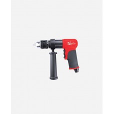 Industrial 1/2-inch Reversible Pneumatic Air Drill with Feather Trigger, Side Handle and Keyed Jacobs Chuck, 350RPM - 28550