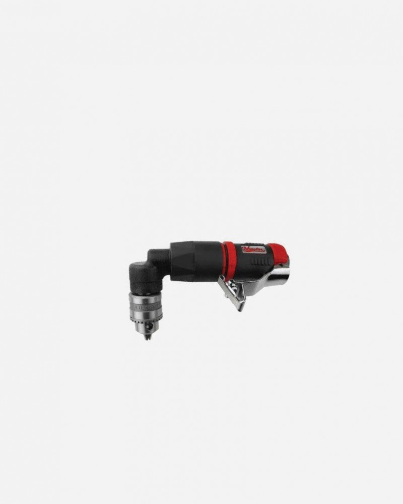 High Speed Mini 1/4" Right Angle Air Drill Non Reversible - Keyed Jacobs Chuck - 4500 rpm