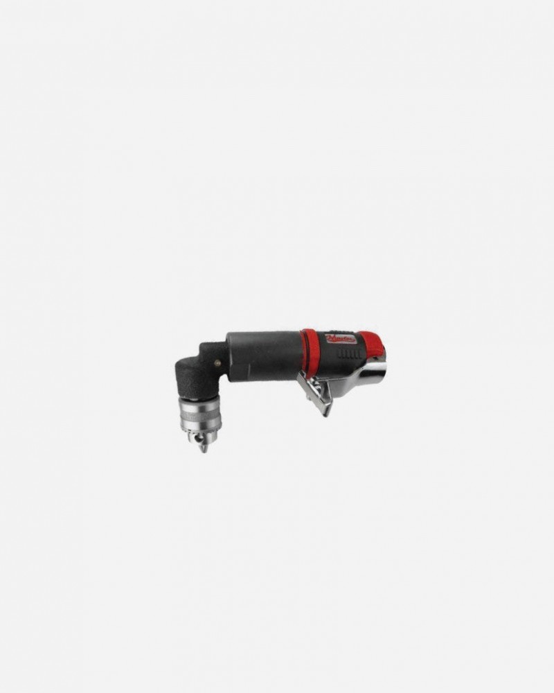 Low Speed 1/4" Right Angle Air Drill with Higher Torque - Non Reversible - Keyed Jacobs Chuck - 1250 rpm