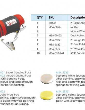 2 inch Right Angle Orbital Sander Set, MSA-K083