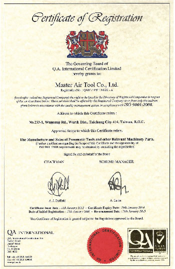ISO 9001:2008 Certified Pneumatic Tool and Machine Tool Manufacturer ISO 9001:2008 Certified Pneumatic Tool and Machine Tool Manufacturer
